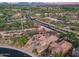An aerial view of a house nestled in a residential neighborhood at 3773 E Donald Dr, Phoenix, AZ 85050