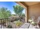 Private balcony overlooking backyard and trees at 3773 E Donald Dr, Phoenix, AZ 85050
