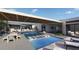 Luxury pool with patio furniture and covered seating area at 7034 E Paradise Dr, Scottsdale, AZ 85254