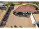 Aerial view of a single-story home with a red tile roof and a spacious backyard at 1001 N Burk St, Gilbert, AZ 85234