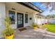 Modern front door entrance with landscaped planters at 1001 N Burk St, Gilbert, AZ 85234