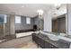 Modern bathroom with soaking tub and double vanity at 18258 N 15Th Pl, Phoenix, AZ 85022