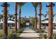 Pathway to the community pool lined with palm trees at 2224 W Chisum Trl, Phoenix, AZ 85085