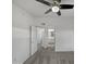 Bedroom with ceiling fan and access to bathroom at 2401 E Rio Salado Pkwy # 1038, Tempe, AZ 85288