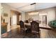 Formal dining room with hardwood floors, chandelier and access to kitchen at 2769 E Cedar Pl, Chandler, AZ 85249