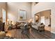 Living room with dark hardwood floors, and comfortable seating at 2769 E Cedar Pl, Chandler, AZ 85249