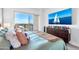 Spacious bedroom with city views and large TV at 4750 N Central Ave # N16, Phoenix, AZ 85012