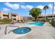 Community pool and spa with plenty of lounge chairs at 5995 N 78Th St # 1015, Scottsdale, AZ 85250