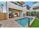 Private pool with patio and view of modern home at 6916 E 2Nd St, Scottsdale, AZ 85251