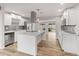 Modern kitchen featuring white cabinets, island, and stainless steel appliances at 7443 E Taylor St, Scottsdale, AZ 85257