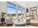 Bright dining area with large windows and mountain views at 13645 E Columbine Dr, Scottsdale, AZ 85259