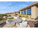 Outdoor patio furniture with a view of the pool and mountains at 13645 E Columbine Dr, Scottsdale, AZ 85259