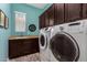 Bright laundry room with a sink and dark cabinets at 1536 W Blaylock Dr, Phoenix, AZ 85085