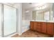 Bathroom with double vanity and large shower at 1749 W Desert Mountain Dr, San Tan Valley, AZ 85144