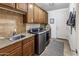 Laundry room with washer, dryer, and cabinets at 27627 N 168Th St, Rio Verde, AZ 85263