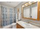 Clean bathroom with shower/tub combo and updated vanity at 3270 S Goldfield Rd # 514, Apache Junction, AZ 85119