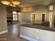 Living room features a tile fireplace and large windows with plantation shutters at 7146 W Emile Zola Ave, Peoria, AZ 85381