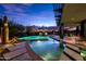 Expansive pool and patio area with sunset views at 11541 E Salero Dr, Scottsdale, AZ 85262