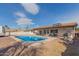 Home exterior showcasing a large pool and patio at 13872 N 89Th St, Scottsdale, AZ 85260