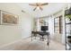 Home office with corner window and built-in shelving at 17014 E De Anza Dr, Fountain Hills, AZ 85268