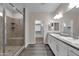 Bathroom with a large walk-in shower and double vanity at 1715 W Satinwood Dr, Phoenix, AZ 85045