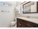 Updated bathroom with dark vanity and a shower/tub combo at 17243 N 16Th St # 1, Phoenix, AZ 85022