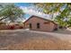 Large backyard with gravel and a covered patio at 3663 S Hassett --, Mesa, AZ 85212