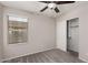 Bedroom with ceiling fan, window blinds, and carpet flooring at 3663 S Hassett --, Mesa, AZ 85212