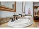 Bathroom with double vanity and granite countertop at 424 E Lehi Rd, Mesa, AZ 85203