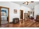 Hardwood floors and rustic decor in the hallway at 424 E Lehi Rd, Mesa, AZ 85203