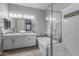 Elegant bathroom with double vanity, soaking tub, and shower at 4362 E Clifton Ave, Gilbert, AZ 85295