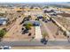 Aerial view showing home, expansive lot, and surrounding desert landscape at 52615 W Esch Trl, Maricopa, AZ 85139