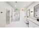 Luxurious bathroom with marble finishes and double vanity at 6270 W Rose Garden Ln, Glendale, AZ 85308