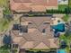 Bird's-eye view of the home's roofline and pool area at 9825 E Sharon Dr, Scottsdale, AZ 85260