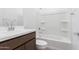 Clean bathroom, shower/tub combo, and vanity at 18398 W Monte Lindo Ln, Surprise, AZ 85387