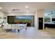 Elegant dining room with mountain views and modern chandelier at 37956 N School House Rd, Cave Creek, AZ 85331