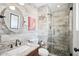 Bathroom with walk-in shower and granite countertop at 4016 W Myrtle Ave, Phoenix, AZ 85051