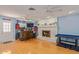 Game room with wet bar, fireplace, and pool table at 4016 W Myrtle Ave, Phoenix, AZ 85051