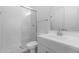 Bathroom featuring a glass-enclosed shower, modern fixtures, and a vanity with ample counter space at 42104 N Golden Trl, San Tan Valley, AZ 85140