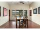 Bright dining room with hardwood floors and mountain views at 10630 E Cactus View Cir, Gold Canyon, AZ 85118