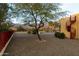 Landscaped side yard with a spiral staircase and mountain views at 10630 E Cactus View Cir, Gold Canyon, AZ 85118