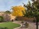 Backyard with artificial turf and colorful trees at 11047 E Tupelo Ave, Mesa, AZ 85212