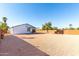 Spacious backyard with gravel and wooden fence at 1217 S Desert View Pl, Apache Junction, AZ 85120