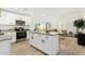 Modern kitchen with white cabinets, granite counters, and a large island at 1217 S Desert View Pl, Apache Junction, AZ 85120