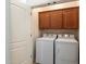 Laundry room with washer, dryer, and cabinets at 12947 W Chapala Dr, Sun City West, AZ 85375