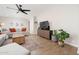 Light and airy living room with hardwood floors and modern decor at 1624 W Lawrence Rd, Phoenix, AZ 85015