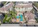 Community pool and building view from above at 18416 N Cave Creek Rd # 3044, Phoenix, AZ 85032