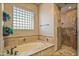 Spa-like bathroom with soaking tub and walk-in shower at 19115 E Tonto Verde Dr, Rio Verde, AZ 85263