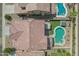 Aerial view of house with pool and backyard at 19538 N Crestview Ln, Maricopa, AZ 85138