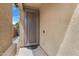 Modern front door with security screen and doormat at 19538 N Crestview Ln, Maricopa, AZ 85138